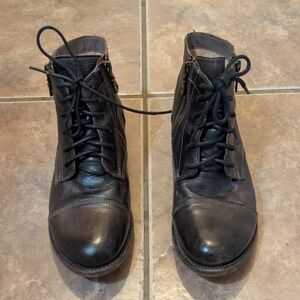 Bed Stu Women's Brown Leather Combat Boots 6.5
